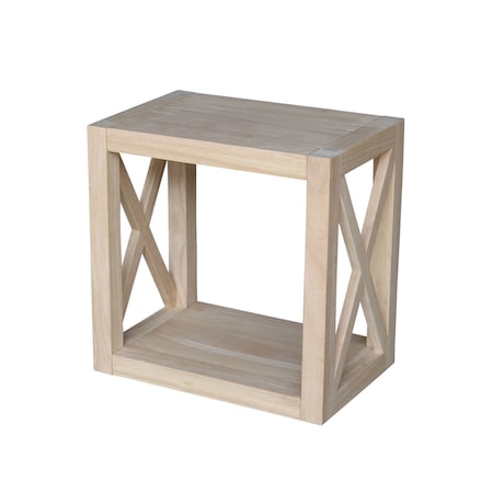 International Concepts Rectangle Hampton Narrow End Table, 19.8 W, 13 L, 19.8 in H, Wood, Unfinished OT-2013X